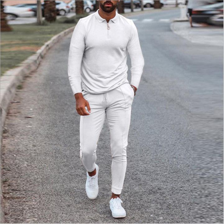 Men's sporty set with modern stand-up collar and functional zipper Lisslune