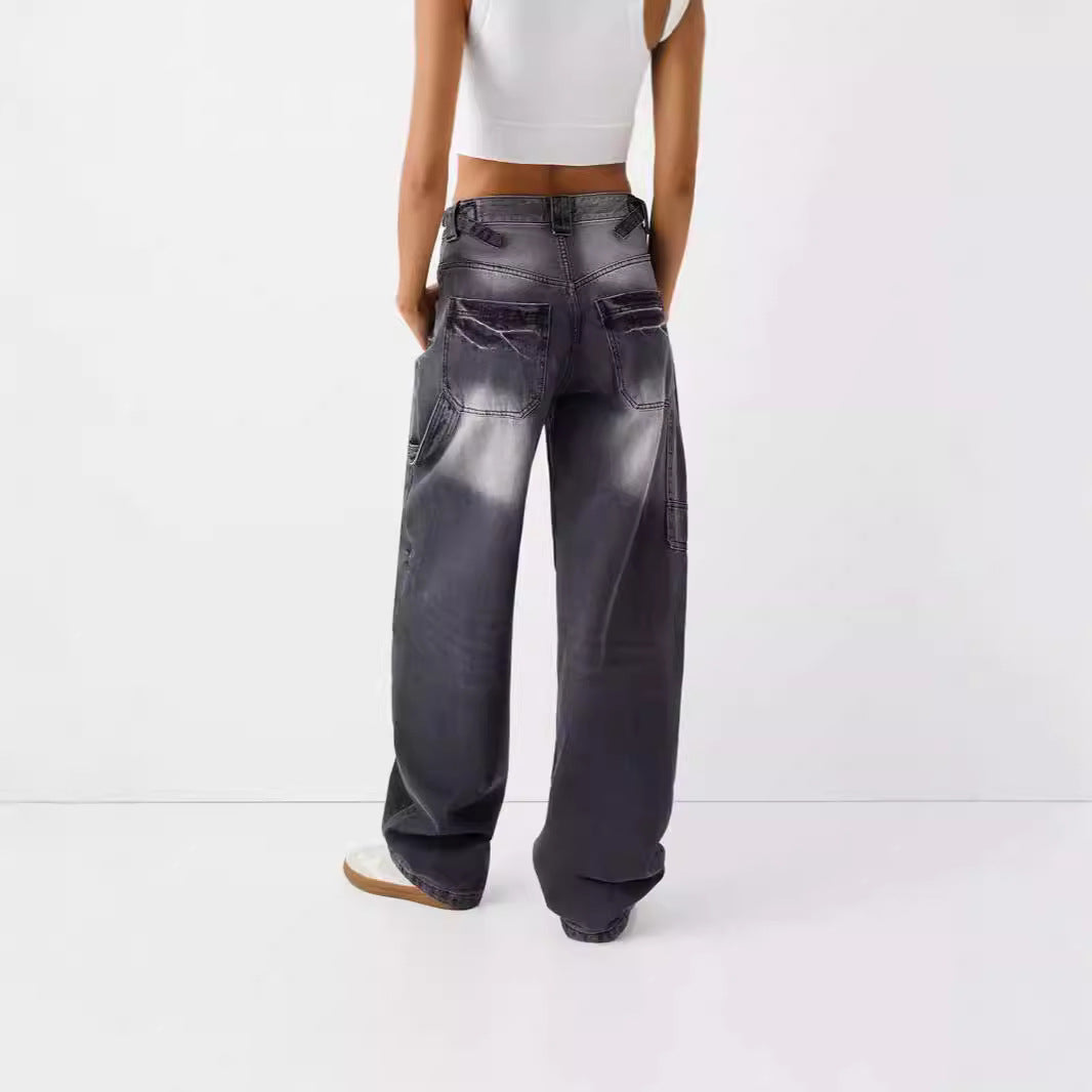 Damen weite High-Waist Jeans mit elegantem Schnitt und lässigem Design Lisslune