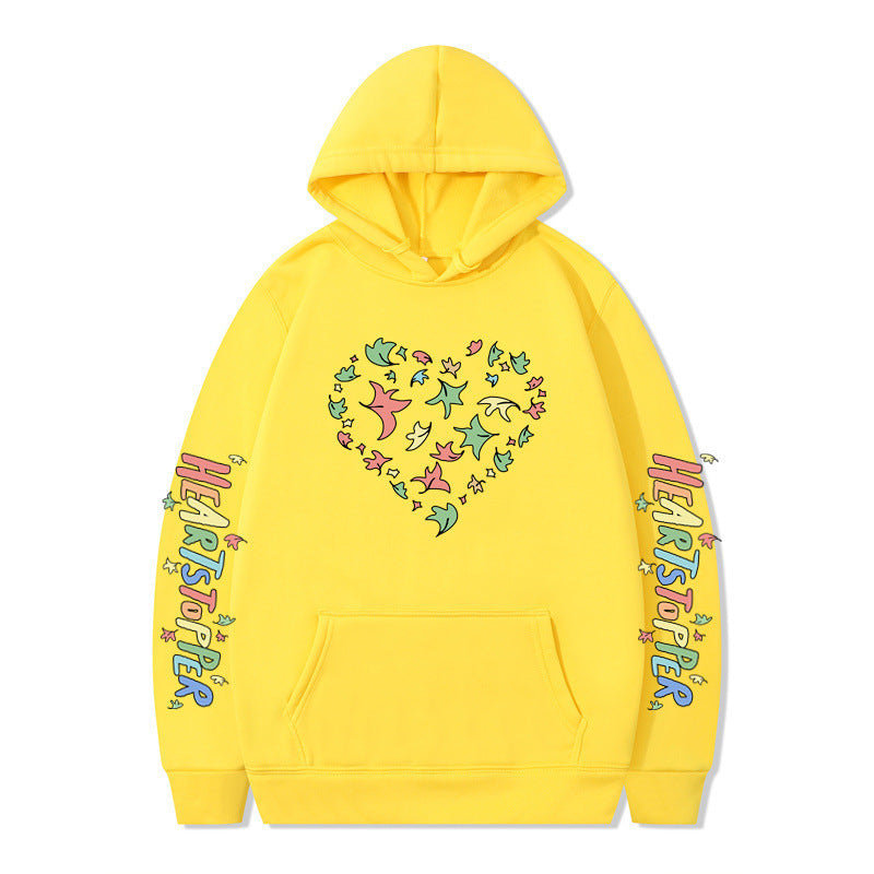 Women's hoodie with creative heart and leaf design Lisslune