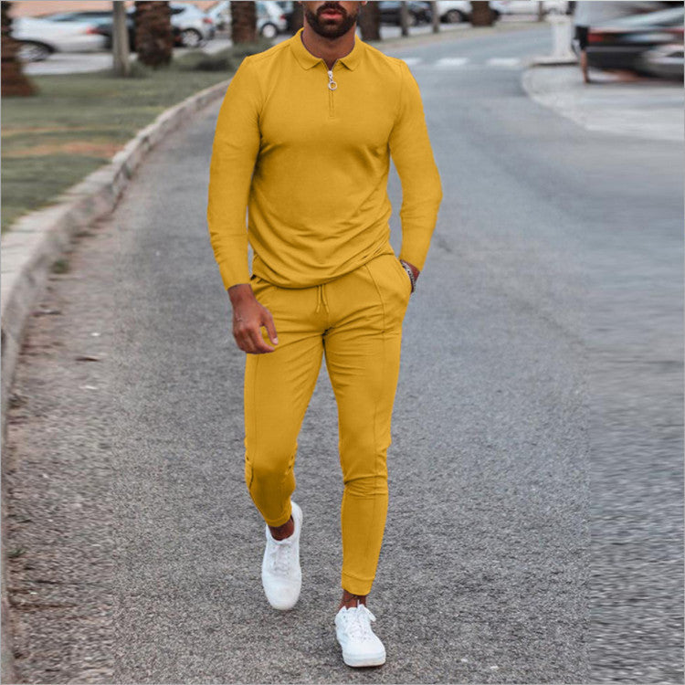 Men's sporty set with modern stand-up collar and functional zipper Lisslune
