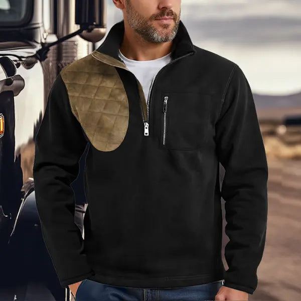 Men's functional sweat jacket with stand-up collar Lisslune