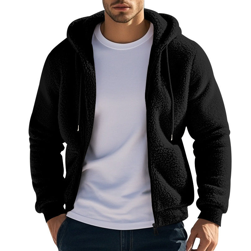 Men's fleece hoodie with kangaroo pocket and practical zip Lisslune