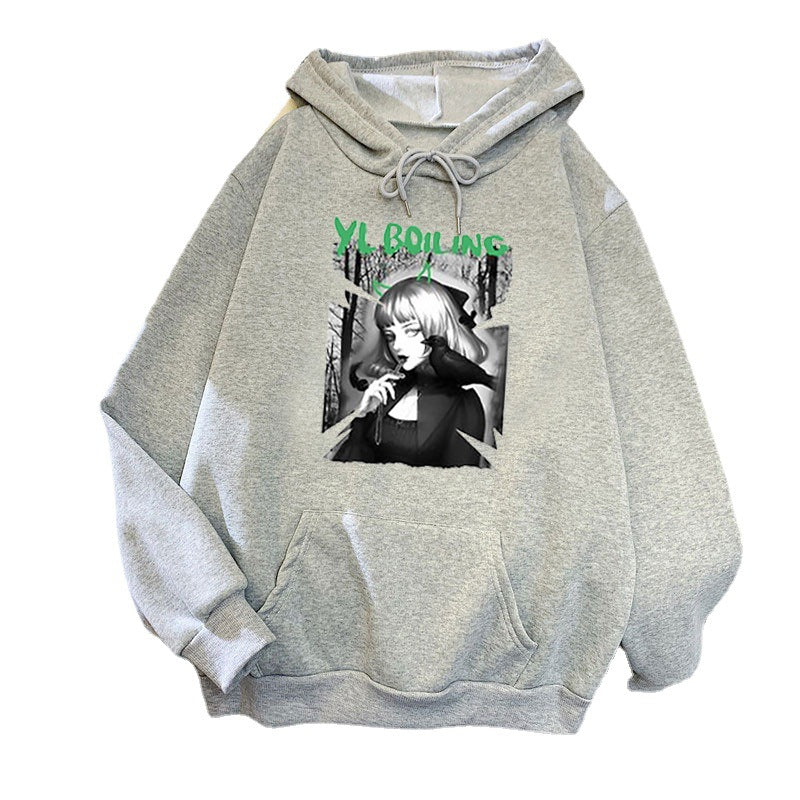 Women's hooded sweatshirt with avant-garde graphic design Lisslune