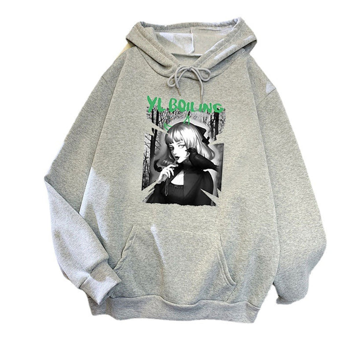 Women's hooded sweatshirt with avant-garde graphic design Lisslune