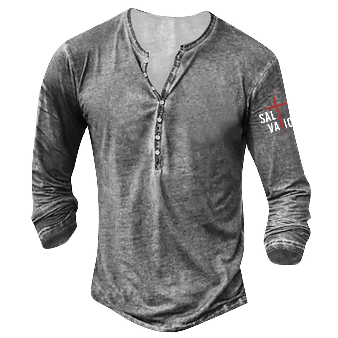 Men's casual long-sleeve shirt with button placket Lisslune