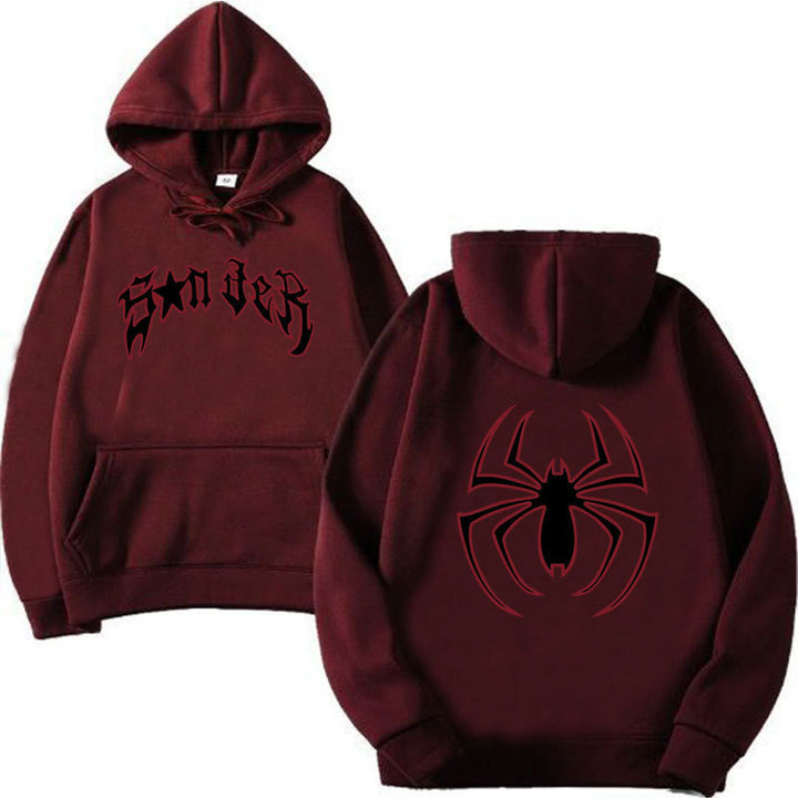 Women's hoodie with striking spider motif and coarse lettering Lisslune