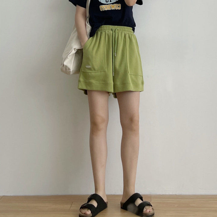 Women's casual jogging shorts with elastic waistband and practical side pockets