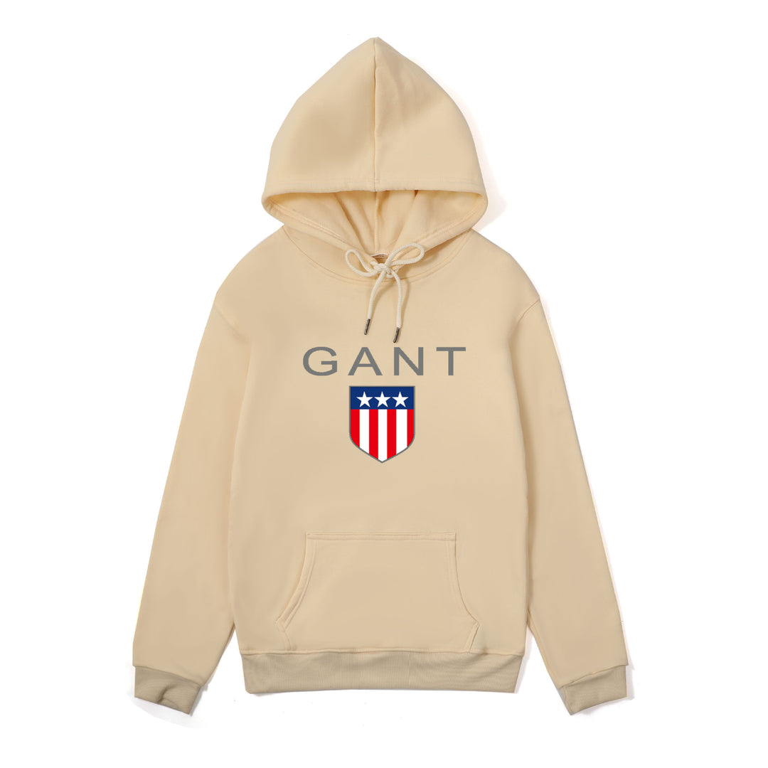 Men's Hoodie with Sporty Logo Design and Kangaroo Pocket Lisslune