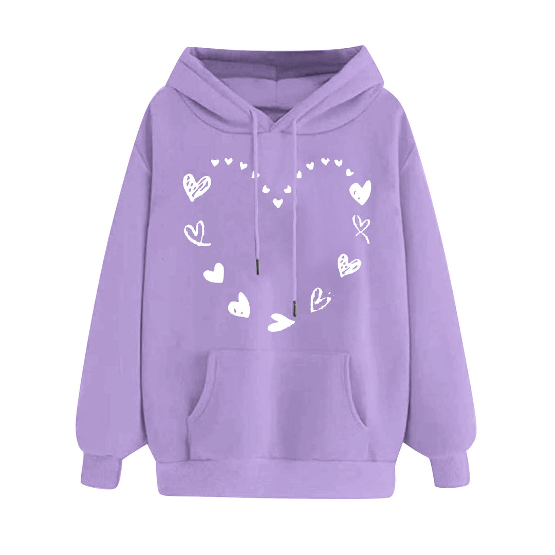 Women's hoodie with playful heart design and comfortable kangaroo pocket Lisslune