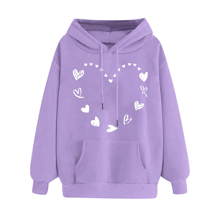Women's hoodie with playful heart design and comfortable kangaroo pocket Lisslune