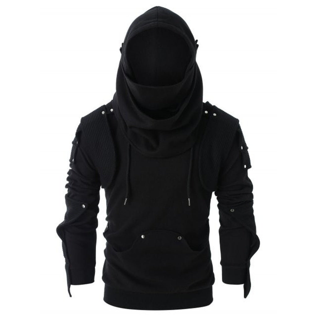 Men's stylish hoodie with innovative collar and practical pockets Lisslune