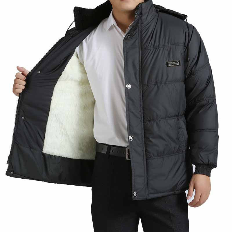 Men's stylish padded jacket with cozy inner lining and adjustable hood collar Lisslune