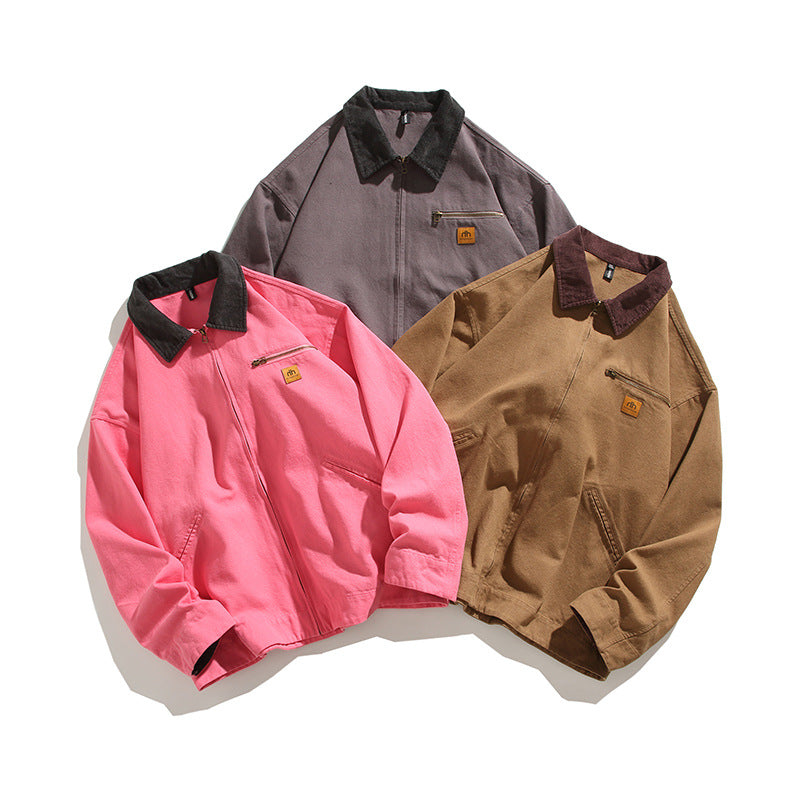 Men's robust leisure jacket with high collar and practical pockets Lisslune