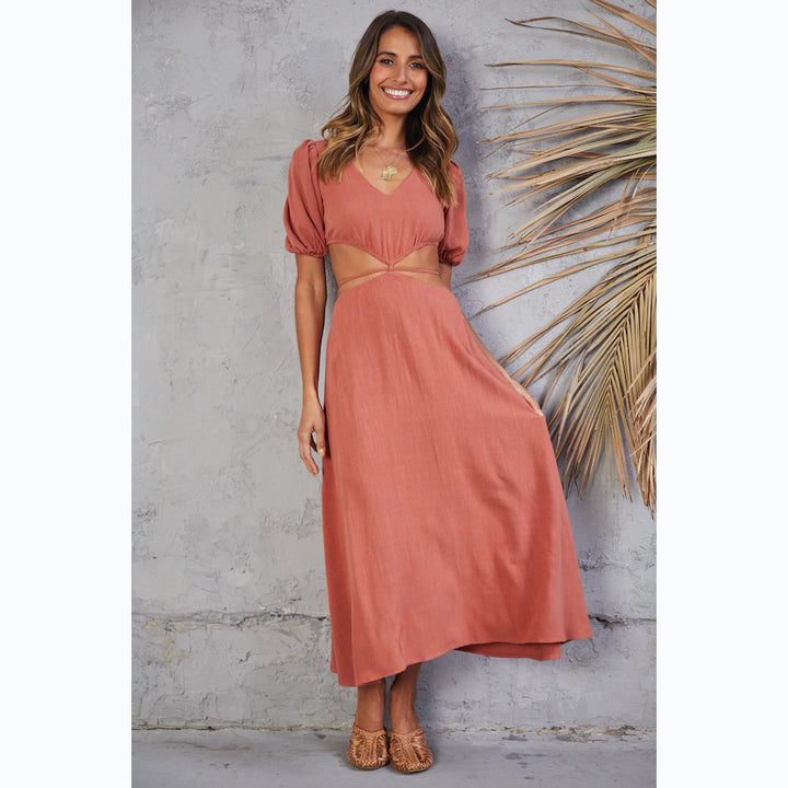 Women's maxi dress with creative cut-outs Lune London