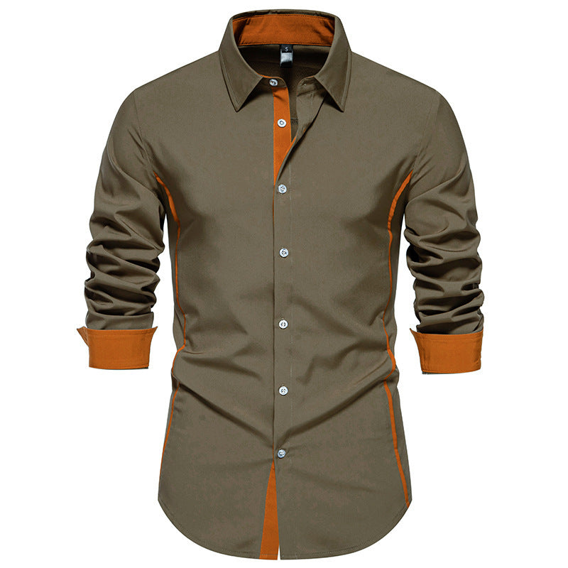 Men's fashionable long-sleeve shirt with stylish contrast details Lisslune