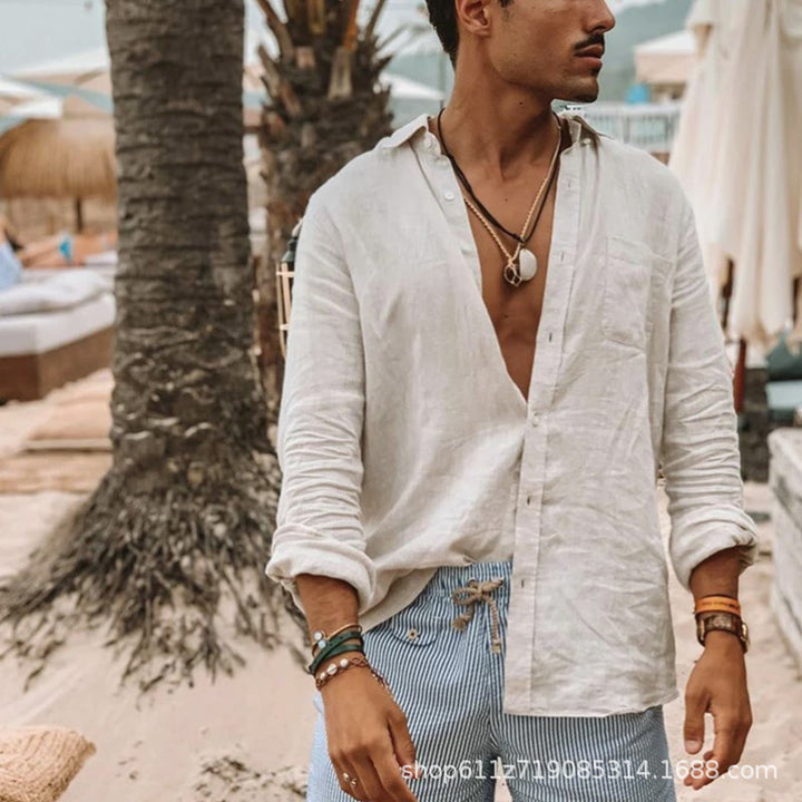 Men's linen shirt with a casual cut Lisslune