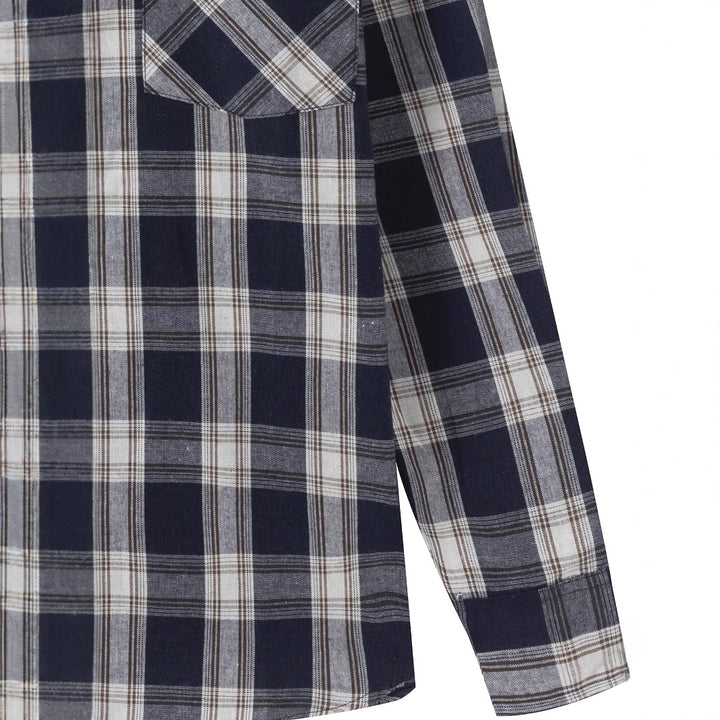 Men's comfortable long-sleeve shirt with check pattern Lisslune