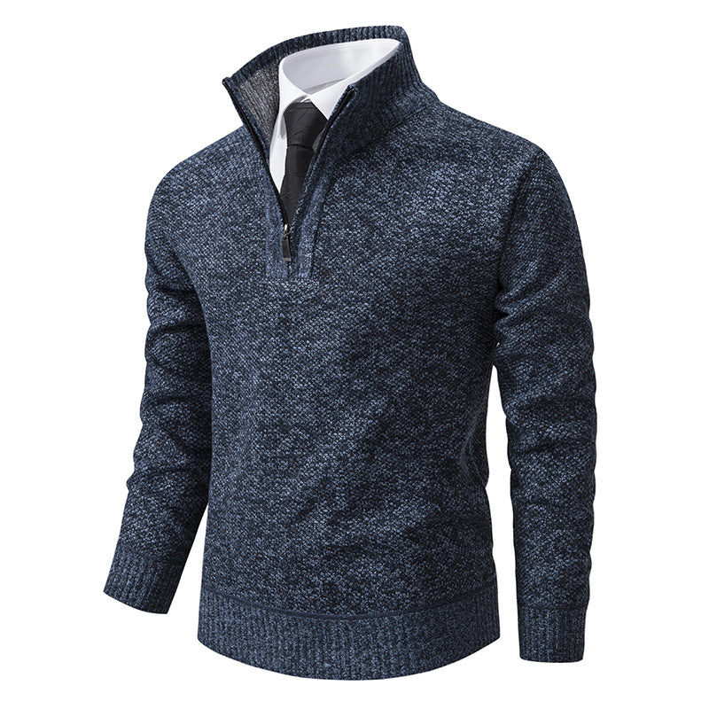 Men's sweater with modern zipper and structured surface Lisslune