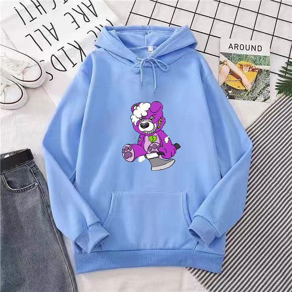 Women's hooded sweatshirt with charming bear motif Lisslune