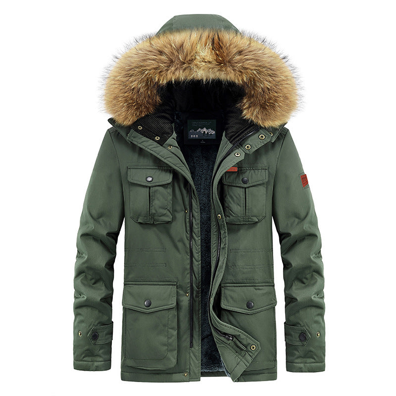 Men's Parka Jacket with Removable Hood and Padded Lining Lisslune