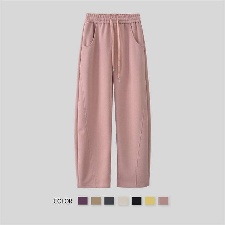 Women's elegant leisure pants with side pockets and elastic waistband Lisslune