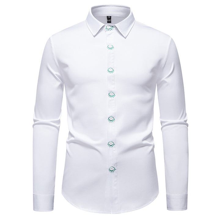 Men's Elegant Long Sleeve Shirt with Creative Details Lisslune