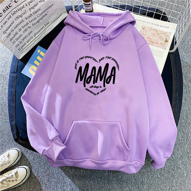 Women's hoodie sweatshirt with creative mama motif Lisslune