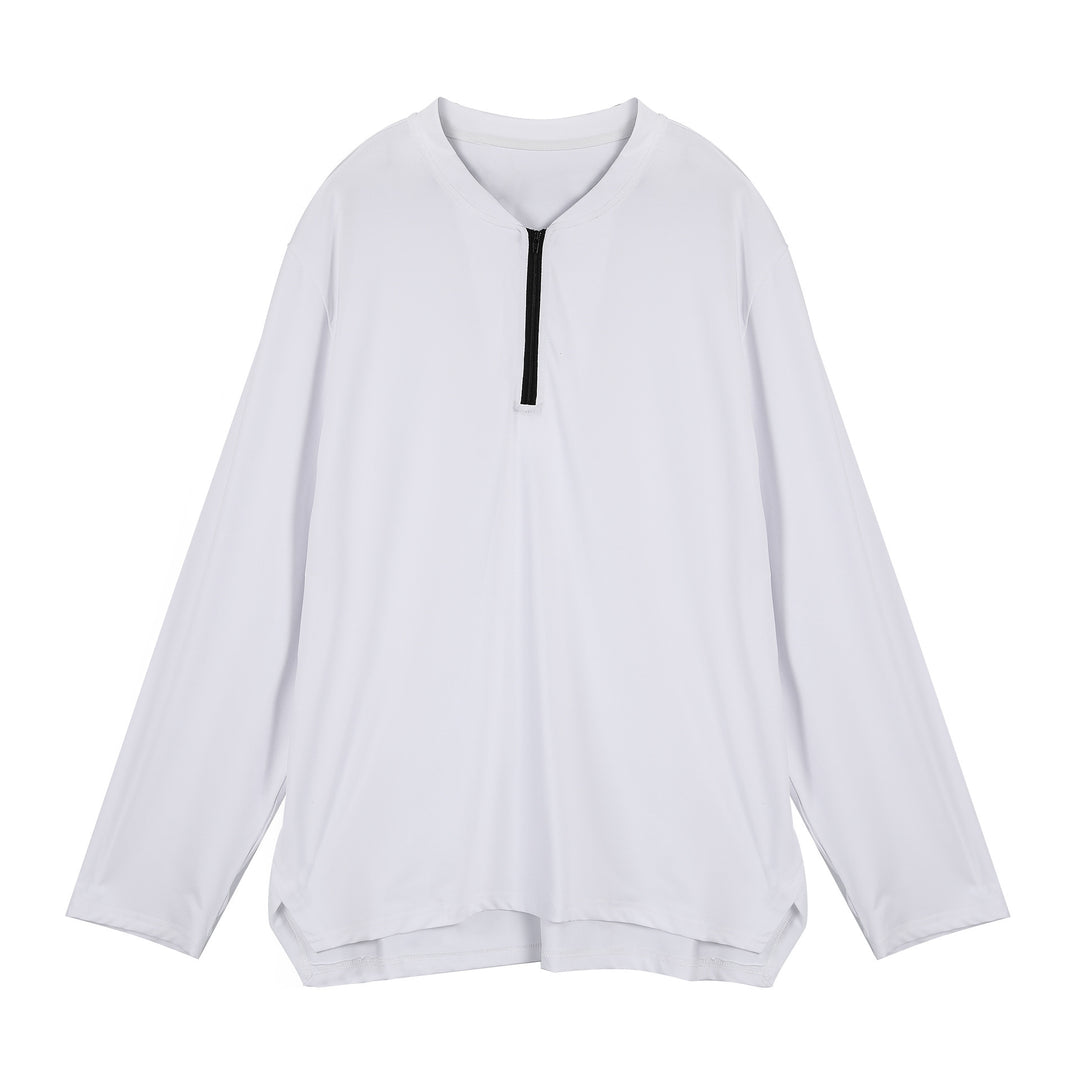 Men's long-sleeve functional shirt with stand-up collar and zipper Lisslune