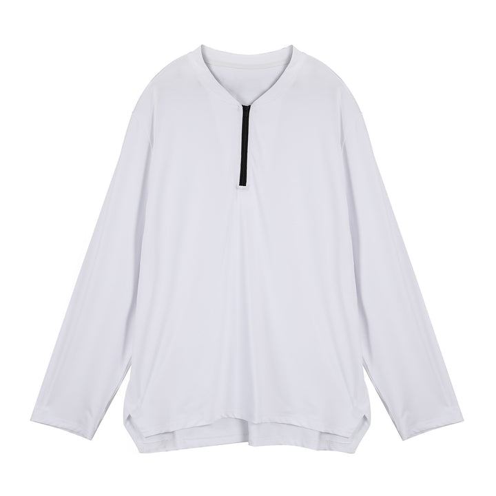 Men's long-sleeve functional shirt with stand-up collar and zipper Lisslune