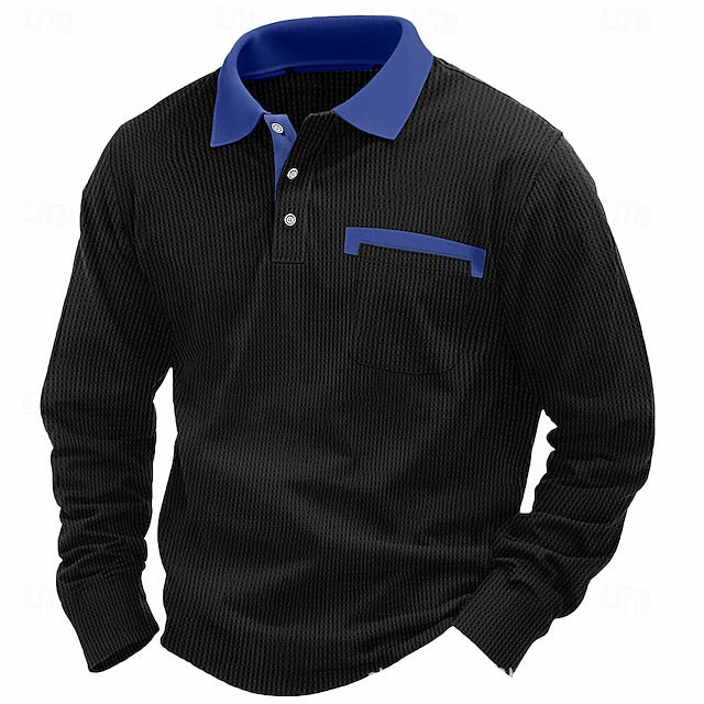 Men's polo shirt with textured fabric and elegant edge Lisslune