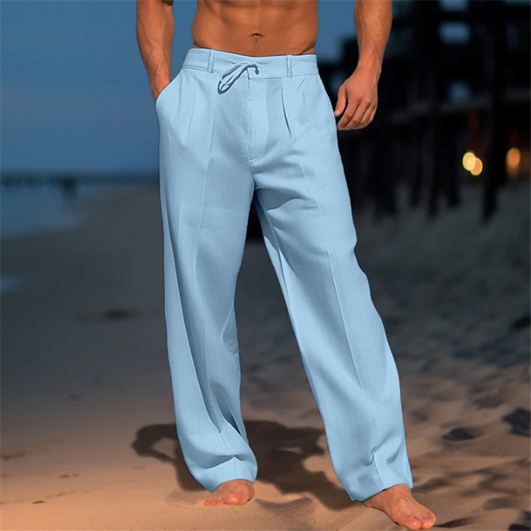 Men's Elegant Casual Pants with Adjustable Drawstring Lisslune
