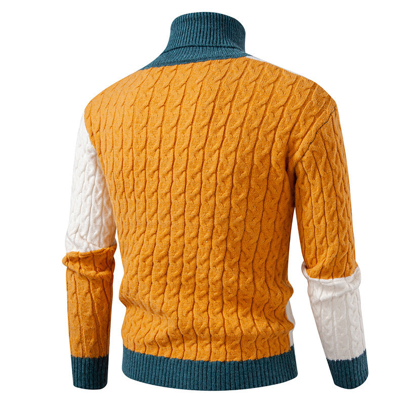 Men's high-quality knitted sweater with modern color block design Lisslune