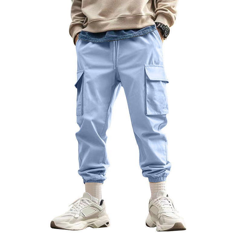 Men's cargo pants with elastic waistband and practical side pockets Lisslune