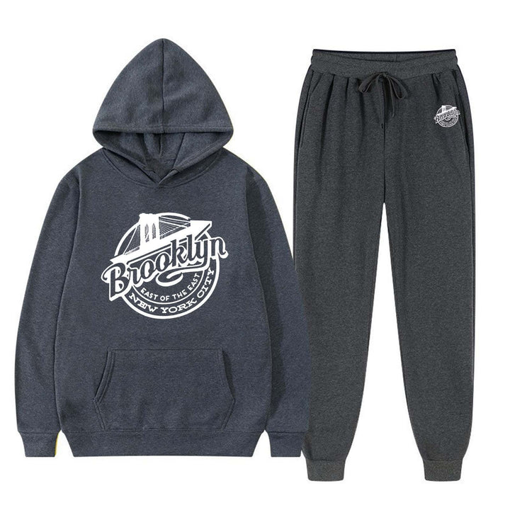 Women's leisure sweat suit with stylish Brooklyn print Lisslune