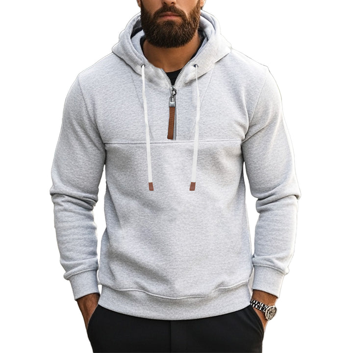 Men's sporty hoodie with half zipper and drawstring Lisslune
