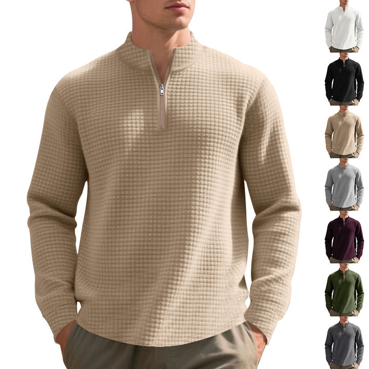 Men's sweater with high collar and practical zip opening Lisslune