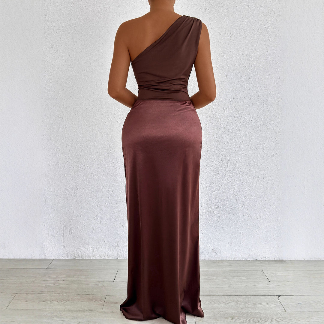 Damen Elegantes und figurbetontes Abendkleid mit asymmetrischem Ausschnitt Lisslune
