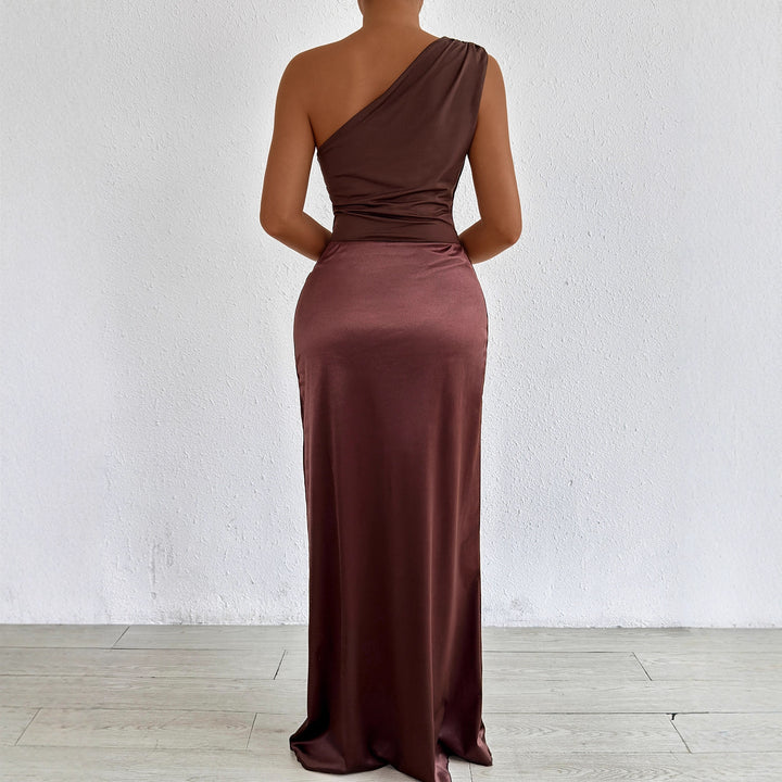 Damen Elegantes und figurbetontes Abendkleid mit asymmetrischem Ausschnitt Lisslune