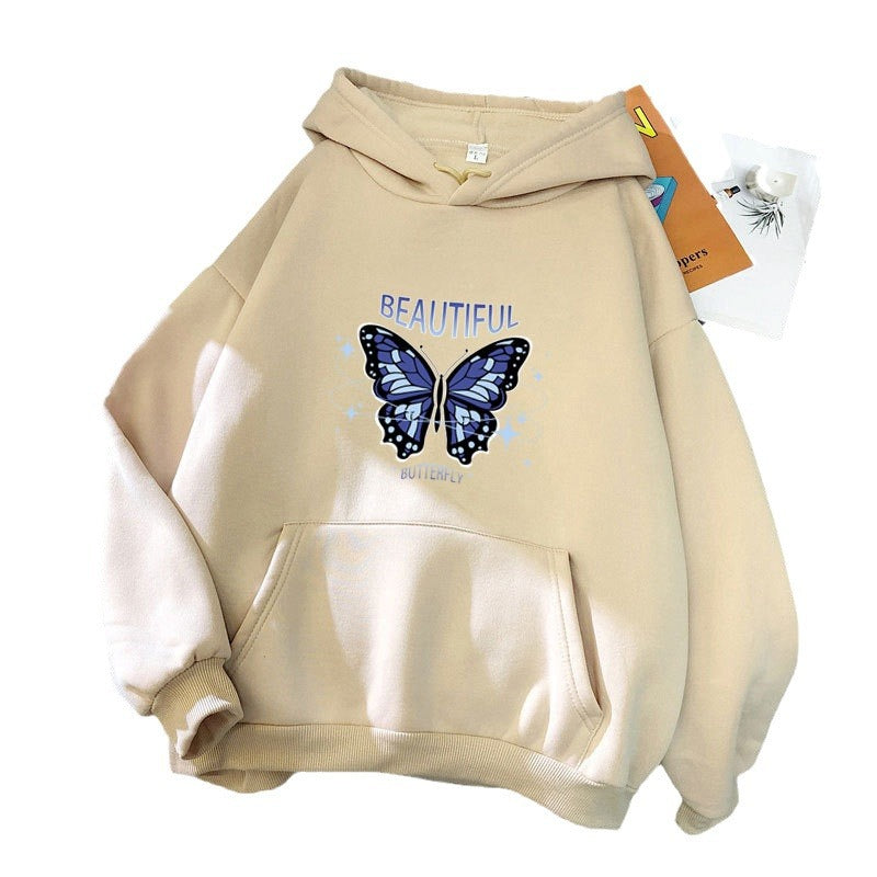 Lady hoodie with creative butterfly design Lisslune