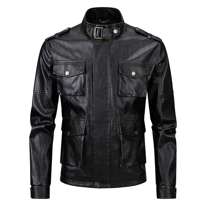 Men's Synthetic Leather Jacket Lisslune