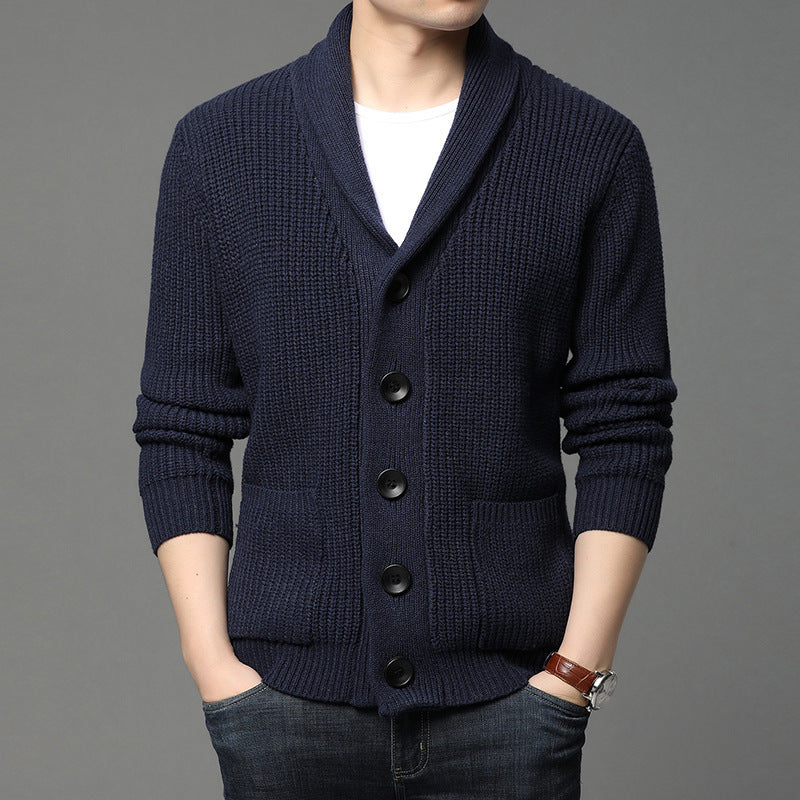 Men's cardigan with shawl collar and practical pockets Lisslune