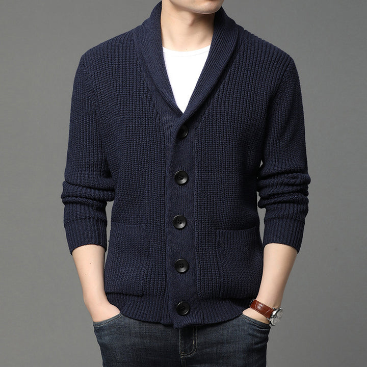 Men's cardigan with shawl collar and practical pockets Lisslune