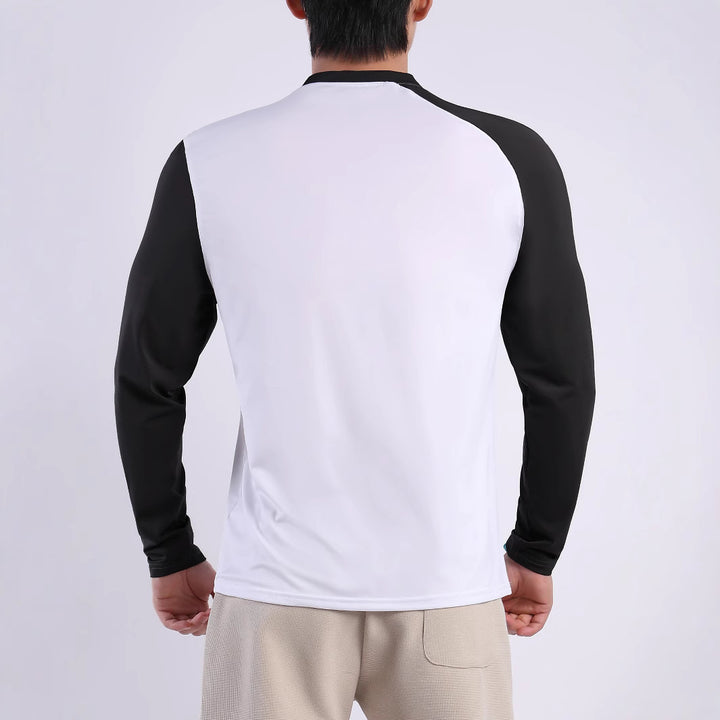 Men's Sports Long Sleeve Shirt with Breathable Inserts and Moisture-Regulating Material Lisslune