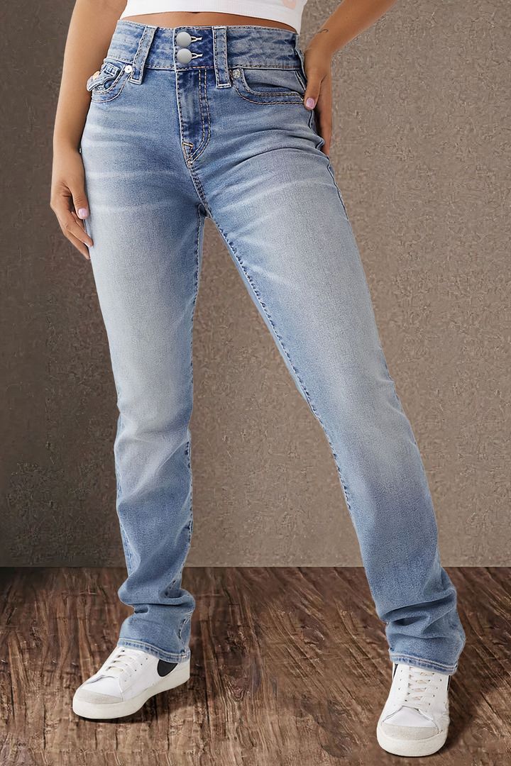 Ladies High-Waist Jeans in Vintage Look with figure-hugging fit Lisslune
