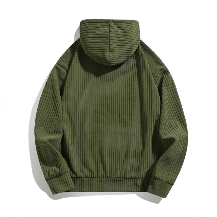 Men's casual hoodie with ribbed texture and kangaroo pocket Lisslune