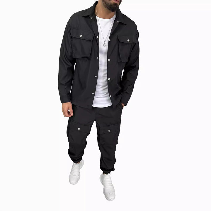 Men's Cargo Shirt and Pants Set with Practical Pockets and Stylish Cut Lisslune