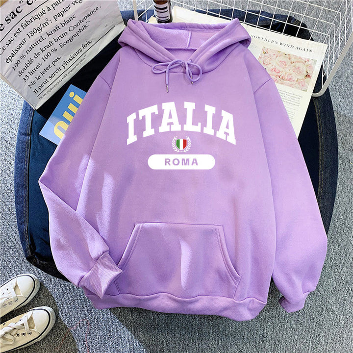 Ladies hoodie with Italy print Lisslune