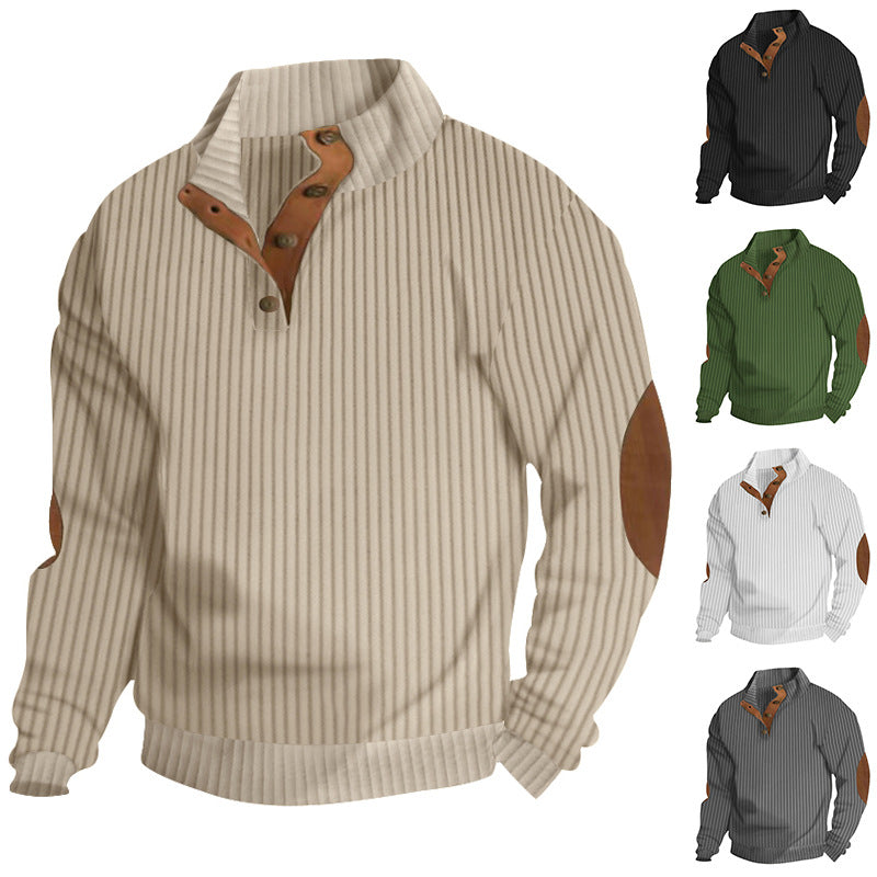 Men's elegant sweater with high-quality stand-up collar and fashionable contrast details Lisslune