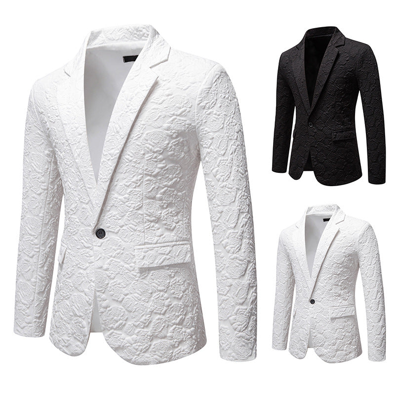 Men's Elegant Blazer with Textured Floral Pattern Lisslune