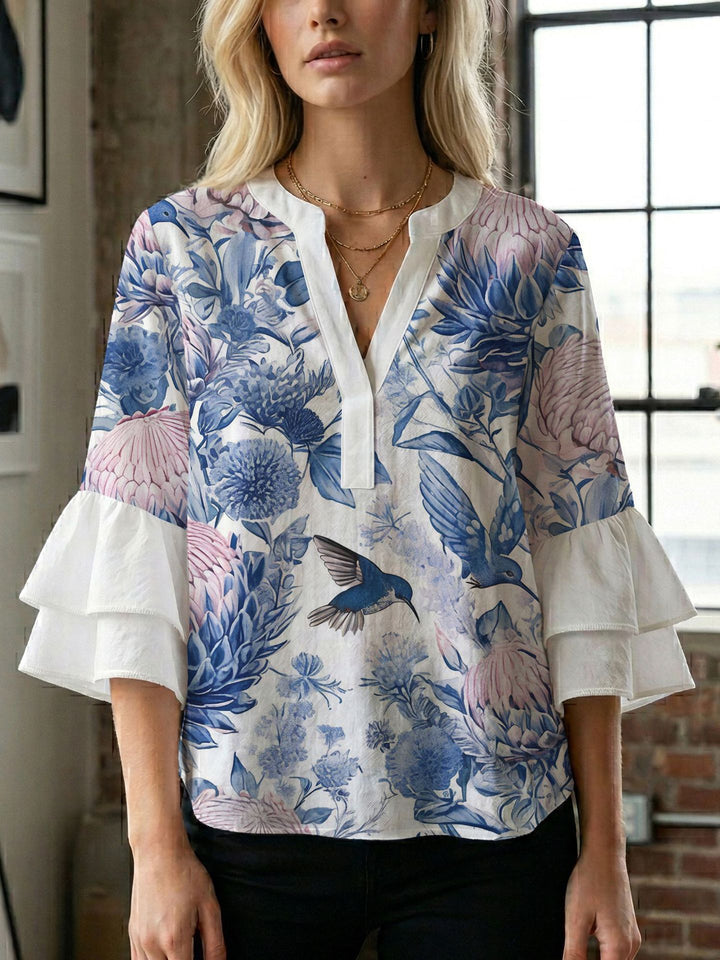 Ladies blouse with beautiful floral design Lisslune